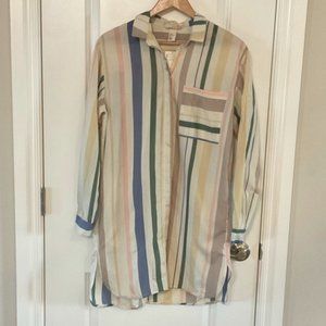 NWT Striped button down Tunic with Pockets
